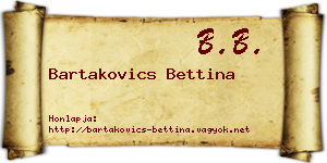 Bartakovics Bettina névjegykártya
